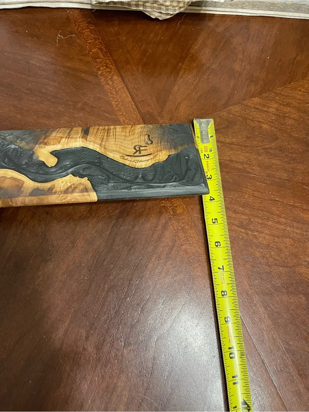 Handmade Olive?  Wood & Epoxy  Rack: Rustic Wall Hook Organizer
